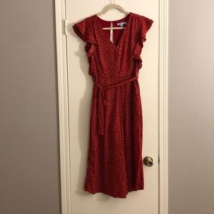 Red polka dot wide-leg Jumpsuit